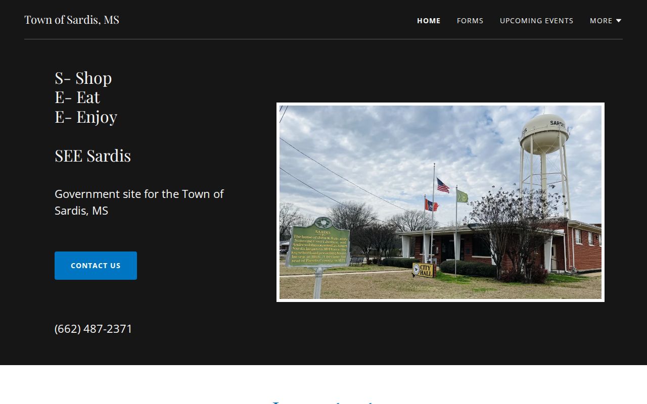 Sardis official town source for Panola County booking-record follow-up